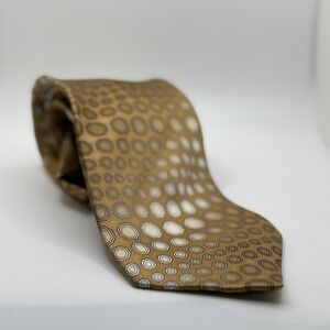 Ferucci Silk Tie‎ Yellow Geometric Men Necktie 57.5 x 3.75